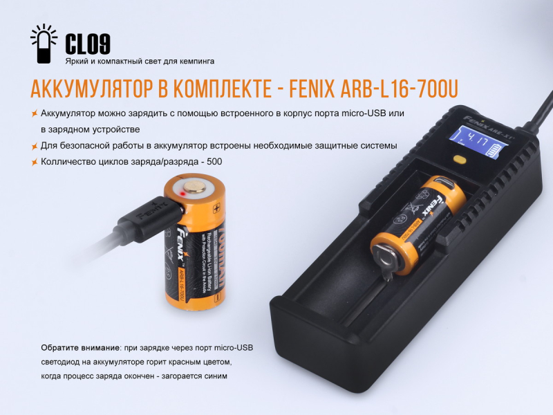 Фонарь Fenix CL09, черный, фото 10