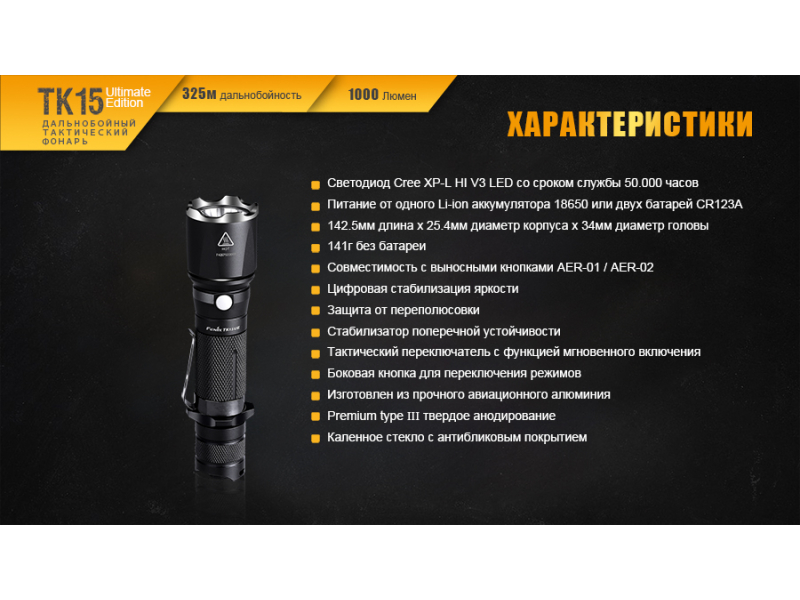 Фонарь Fenix TK15UE 2016 bk, фото 15